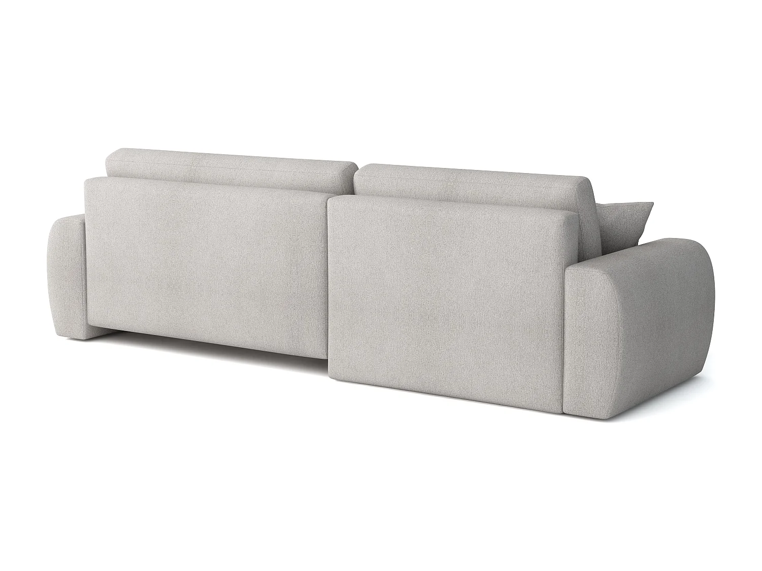 ARIEL L – Canapé d’angle gauche convertible 250x142x87 cm, tissu Velo 22  crème