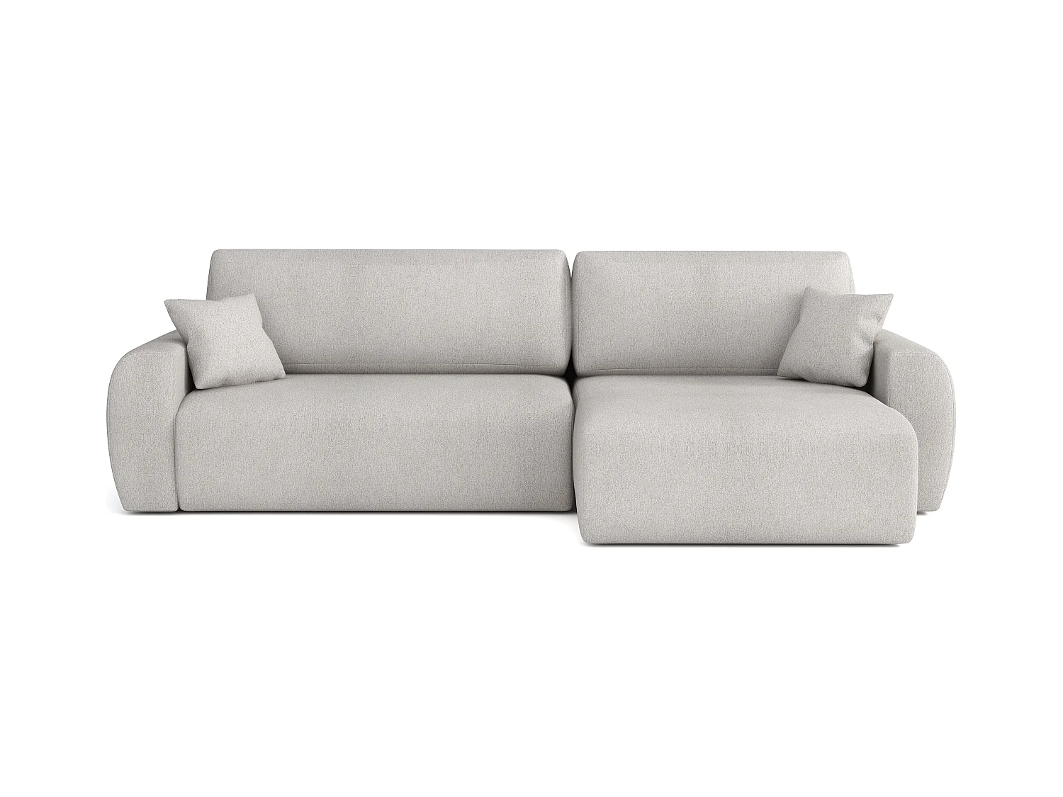 Stylowy narożnik rozkładany prawostronny  ARIEL L 250x142x87 cm w tkaninie Velo  22 kremowej