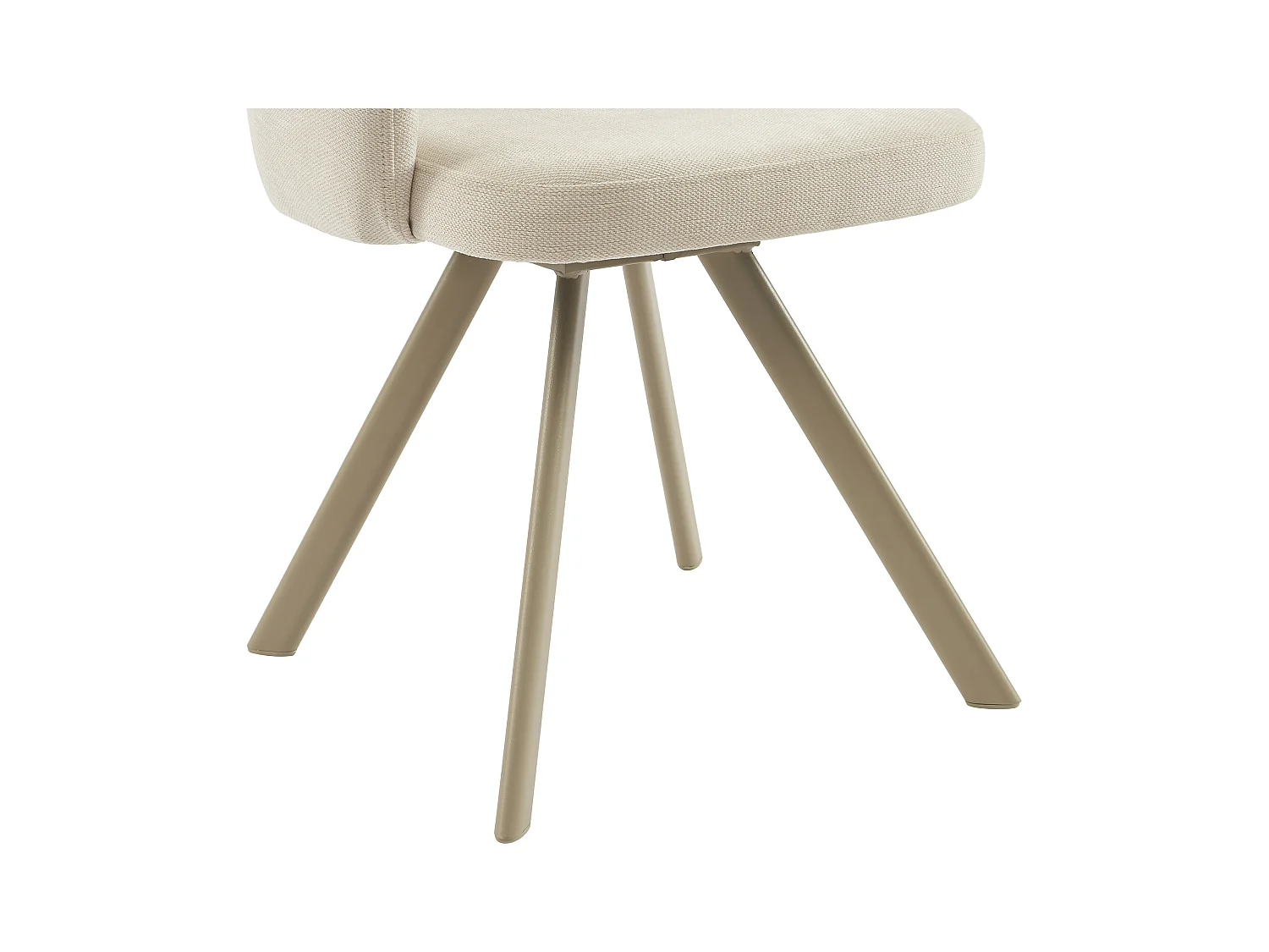 Lot de 6 chaises pivotantes en tissu tweed et métal beige - Crème - RASEMA