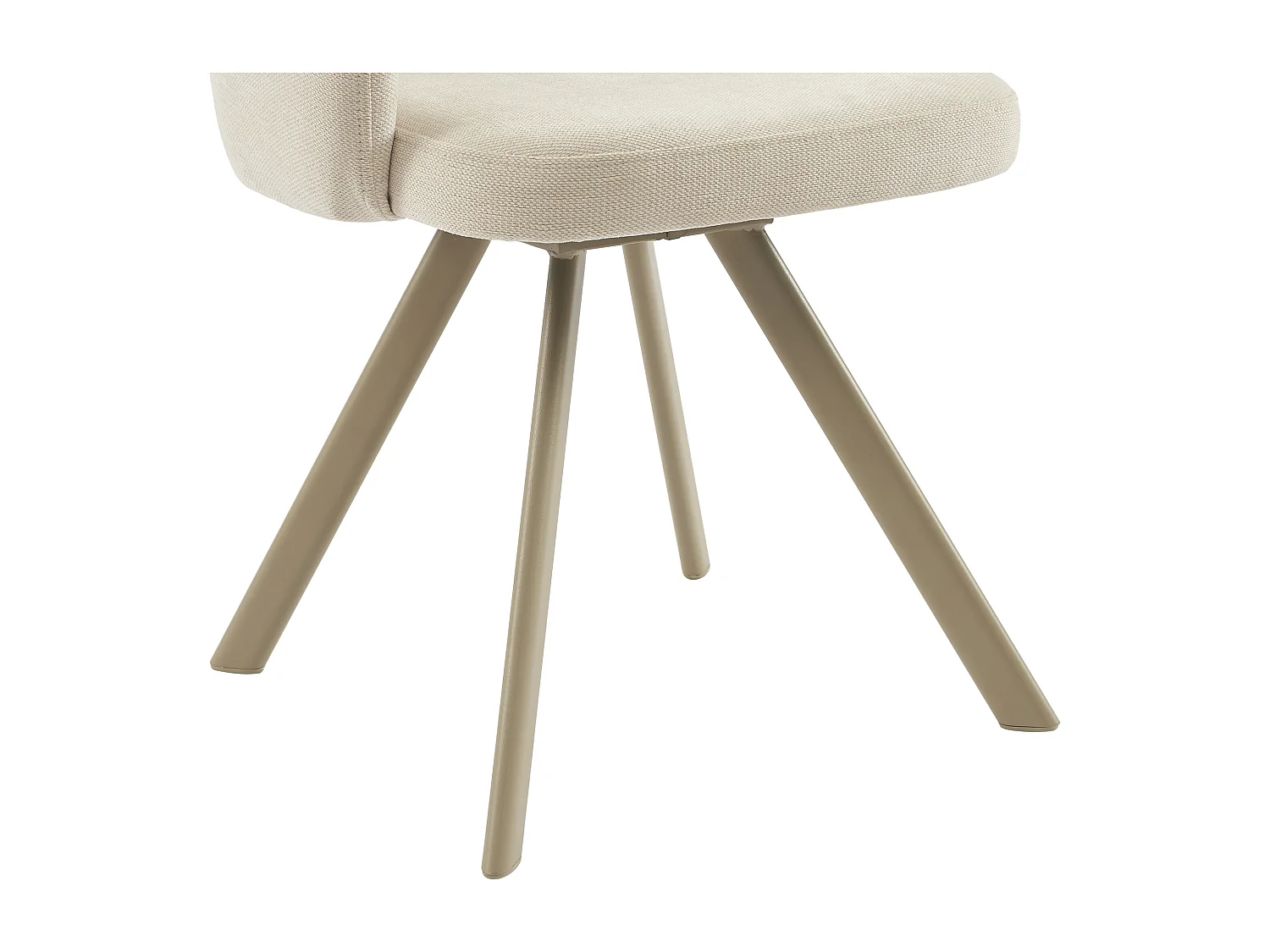 Lot de 6 chaises pivotantes en tissu tweed et métal beige - Crème - RASEMA