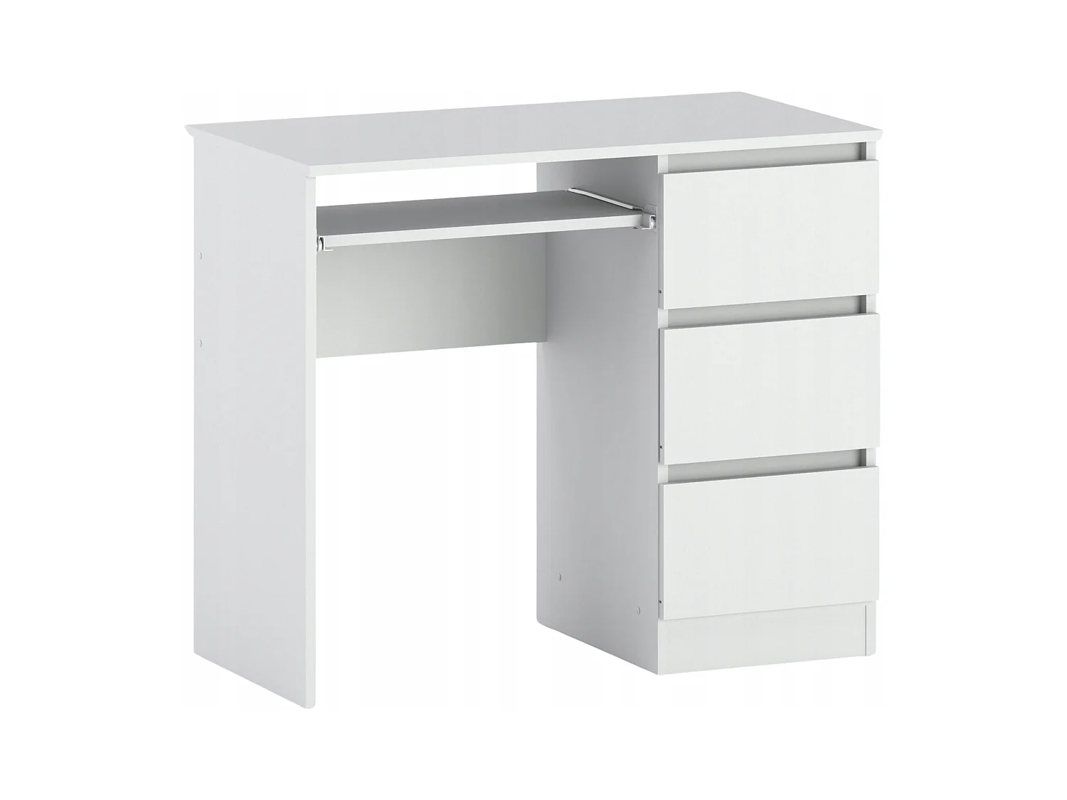 Bureau d’ordinateur -scolaire - gaming à 3 tiroirs –  Blanc mat 90x50x77 cm