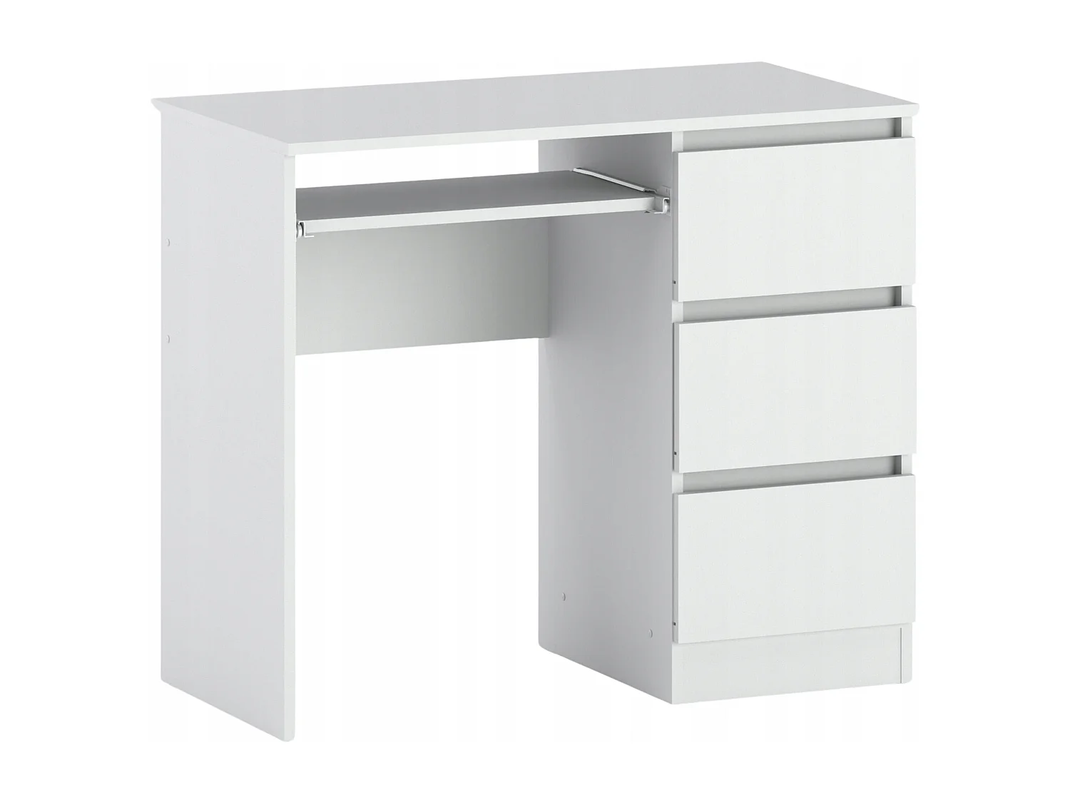 Bureau d’ordinateur -scolaire - gaming à 3 tiroirs –  Blanc mat 90x50x77 cm