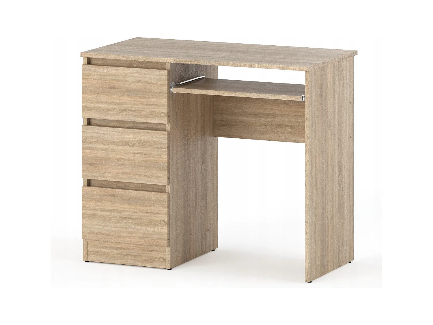 Bureau d’ordinateur -scolaire - gaming à 3 tiroirs –  Chêne Sonoma 90x50x77 cm