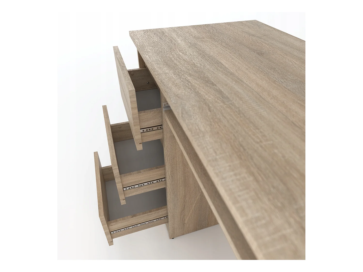 Bureau d’ordinateur -scolaire - gaming à 3 tiroirs –  Chêne Sonoma 90x50x77 cm