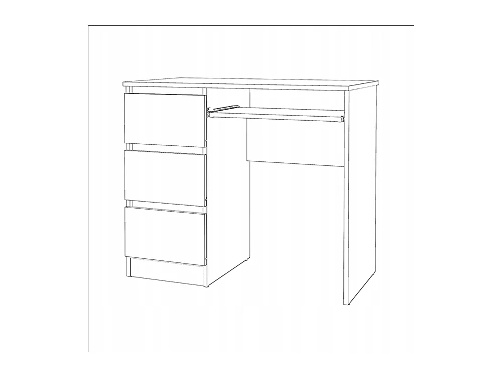 Bureau d’ordinateur -scolaire - gaming à 3 tiroirs –  Chêne Sonoma 90x50x77 cm