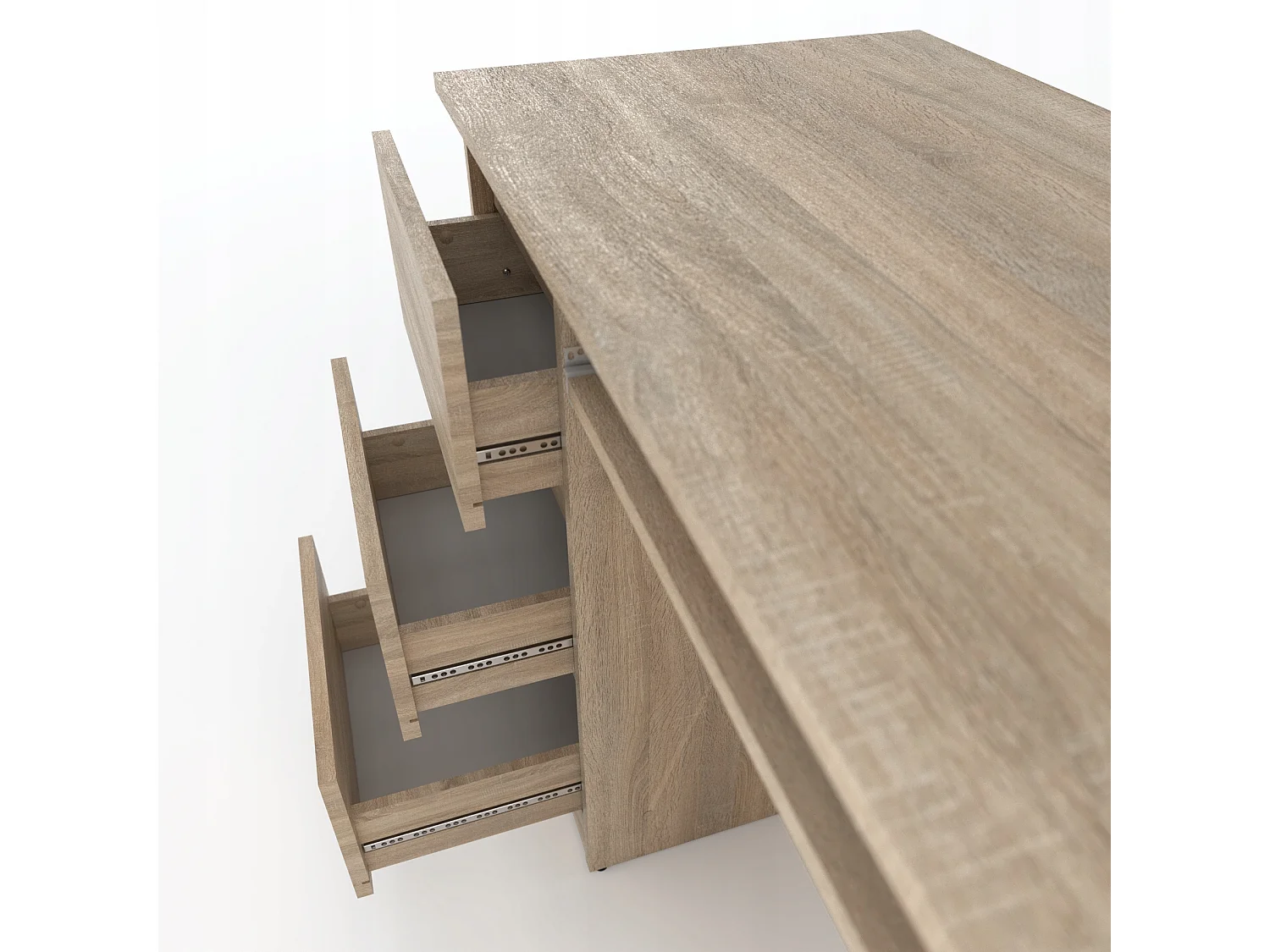 Bureau d’ordinateur -scolaire - gaming à 3 tiroirs –  Chêne Sonoma 90x50x77 cm