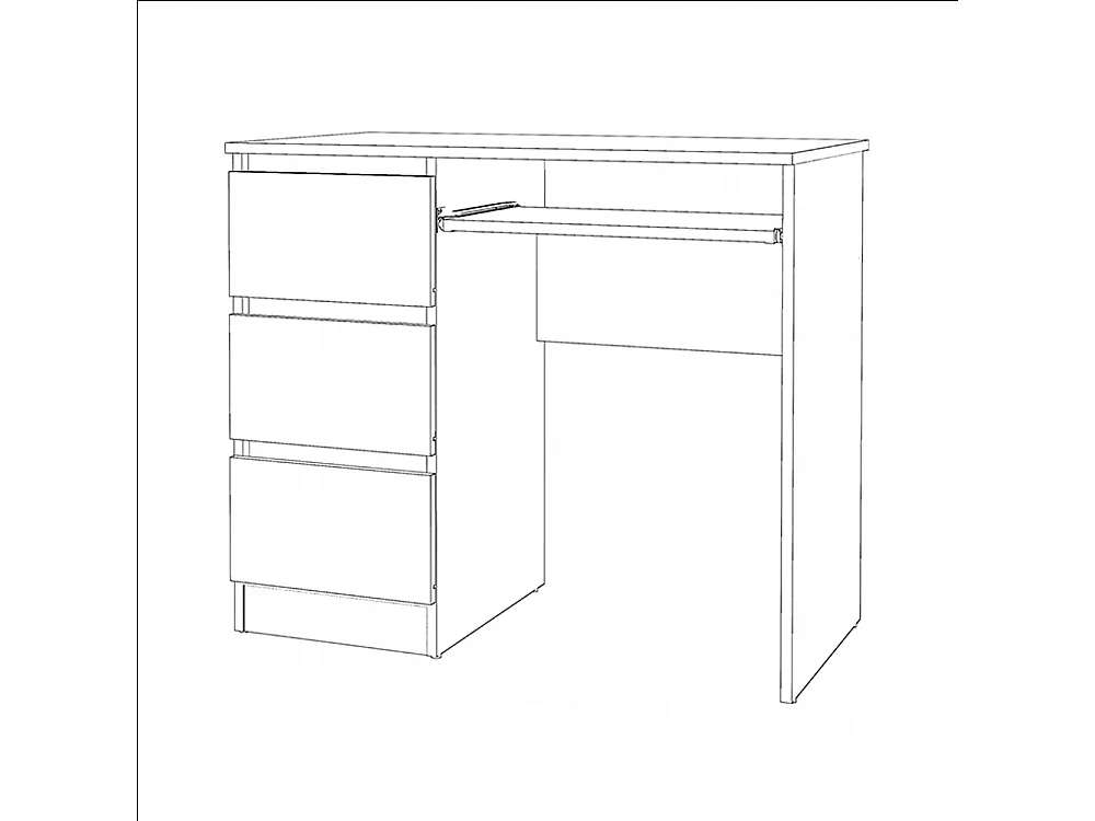 Bureau d’ordinateur -scolaire - gaming à 3 tiroirs –  Chêne Sonoma 90x50x77 cm