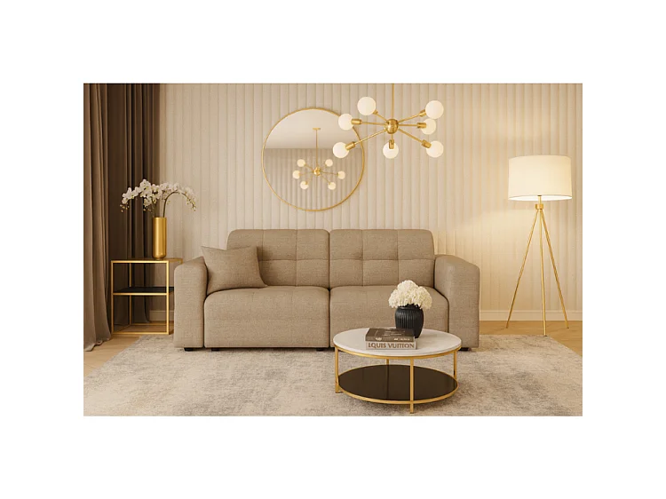 Bergamo Canapé 2 places – tissu Raven 30 beige, 204×102×70 cm