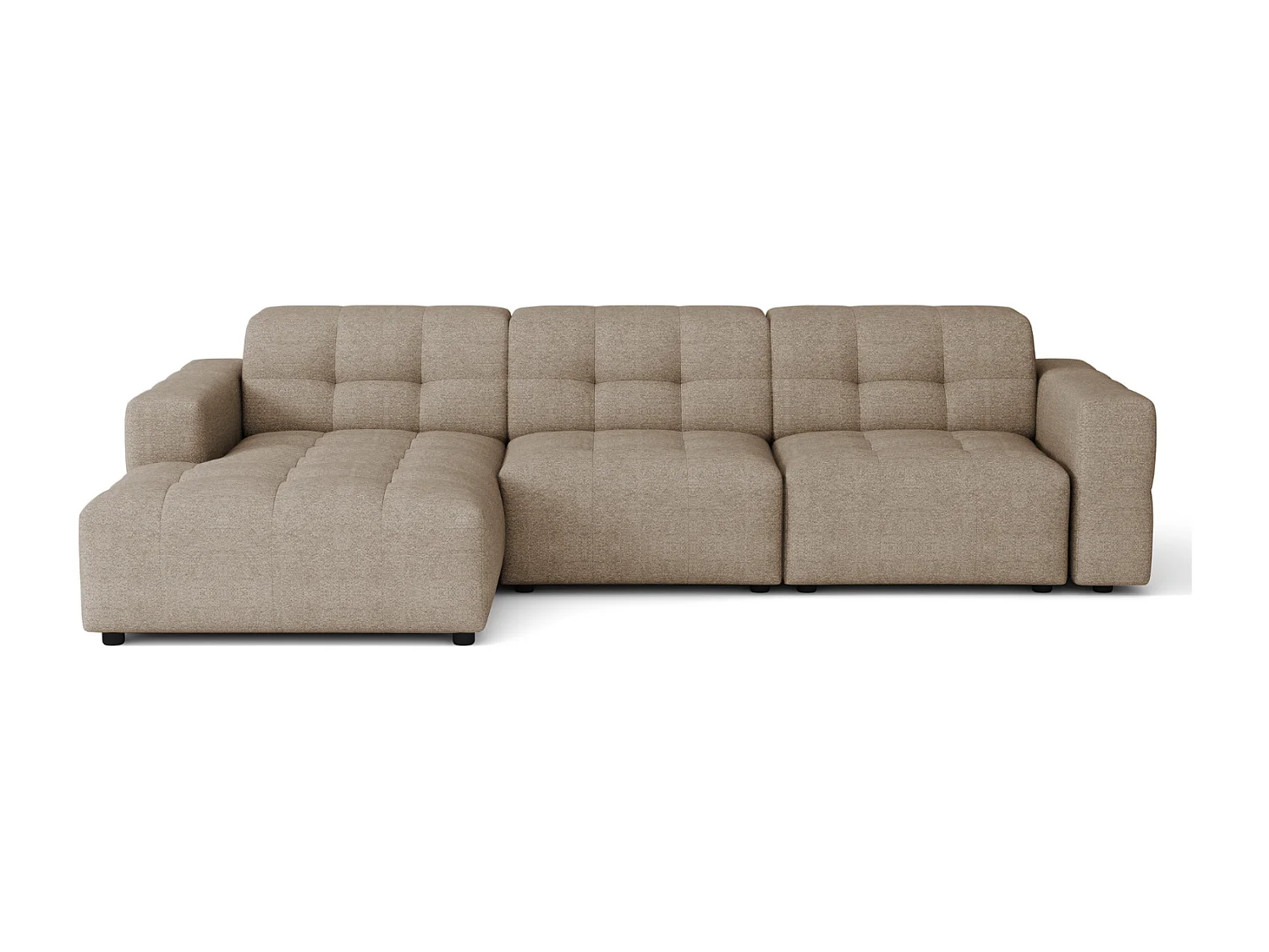 Canapé d’angle Bergamo A– angle gauche, tissu Raven 30 beige, 284×166×70 cm