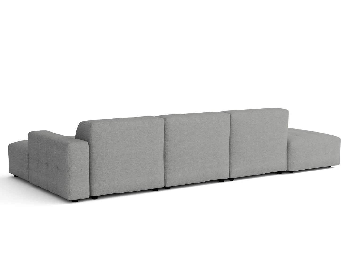 Canapé d’angle droit avec pou Bergamo B – tissu Raven 7 gris, 341×166×70 cm