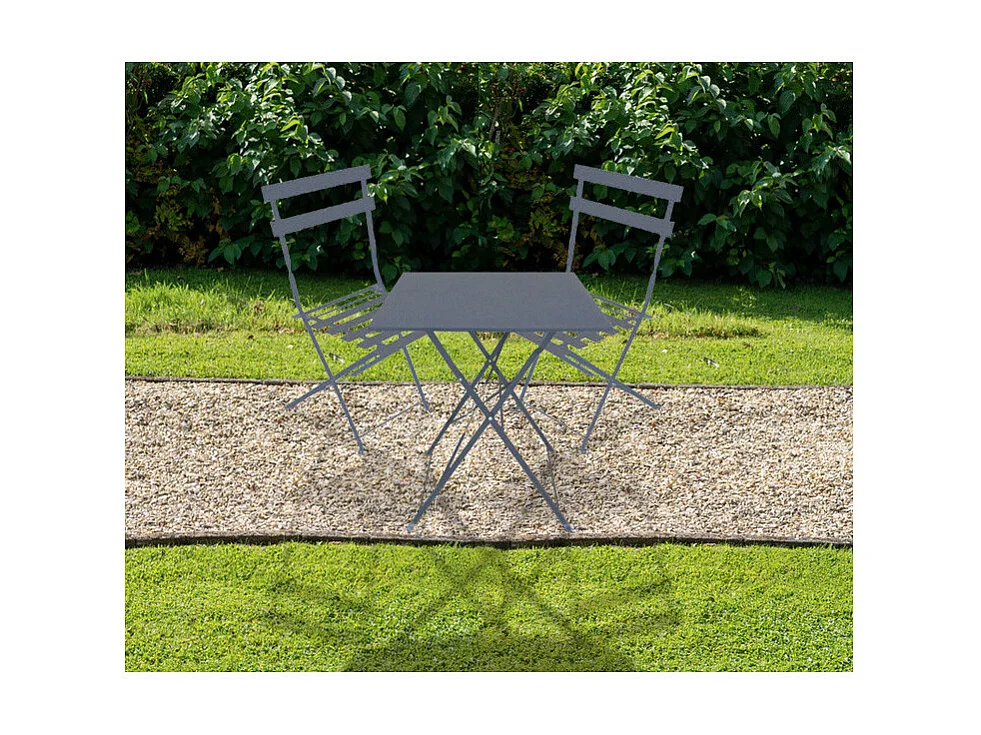 Set di 2 sedie pieghevoli BISTROT – Grigio