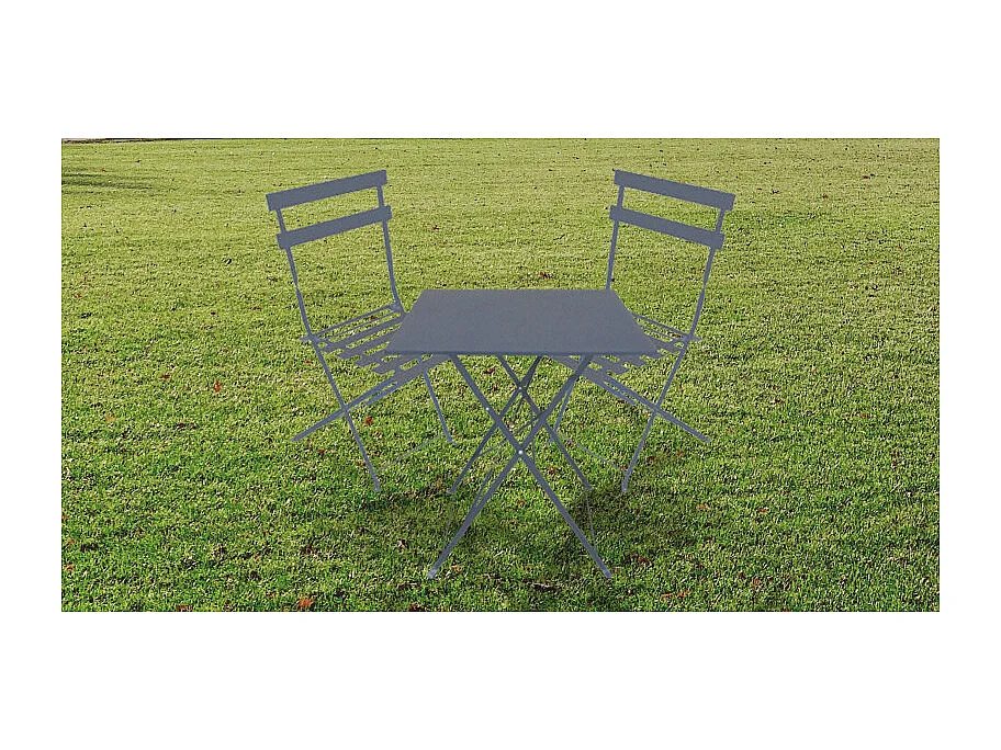 Set di 2 sedie pieghevoli BISTROT – Grigio