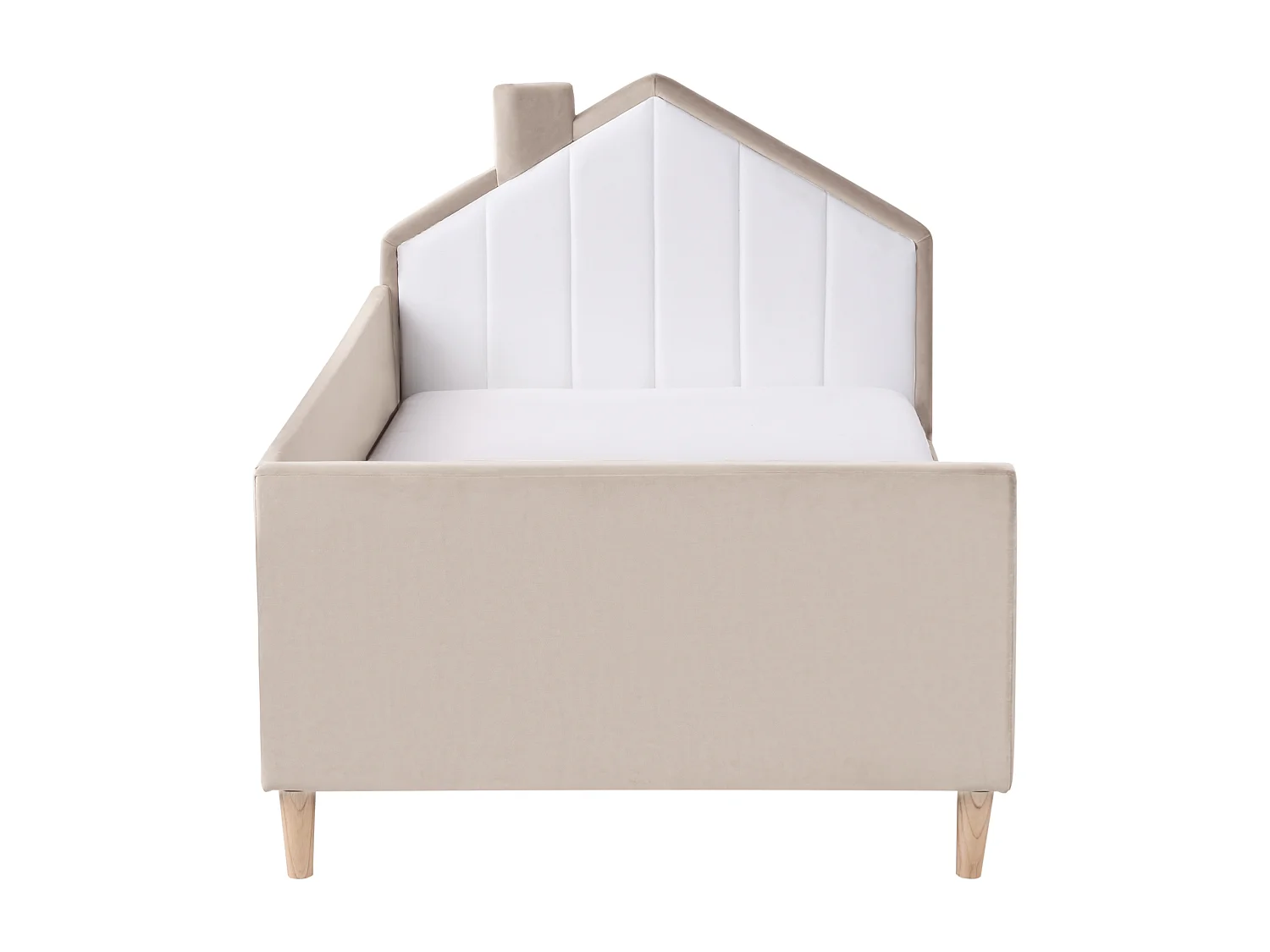 Kids Bed House Velvet KERVAN 90 x 200 cm (EU Single) Taupe