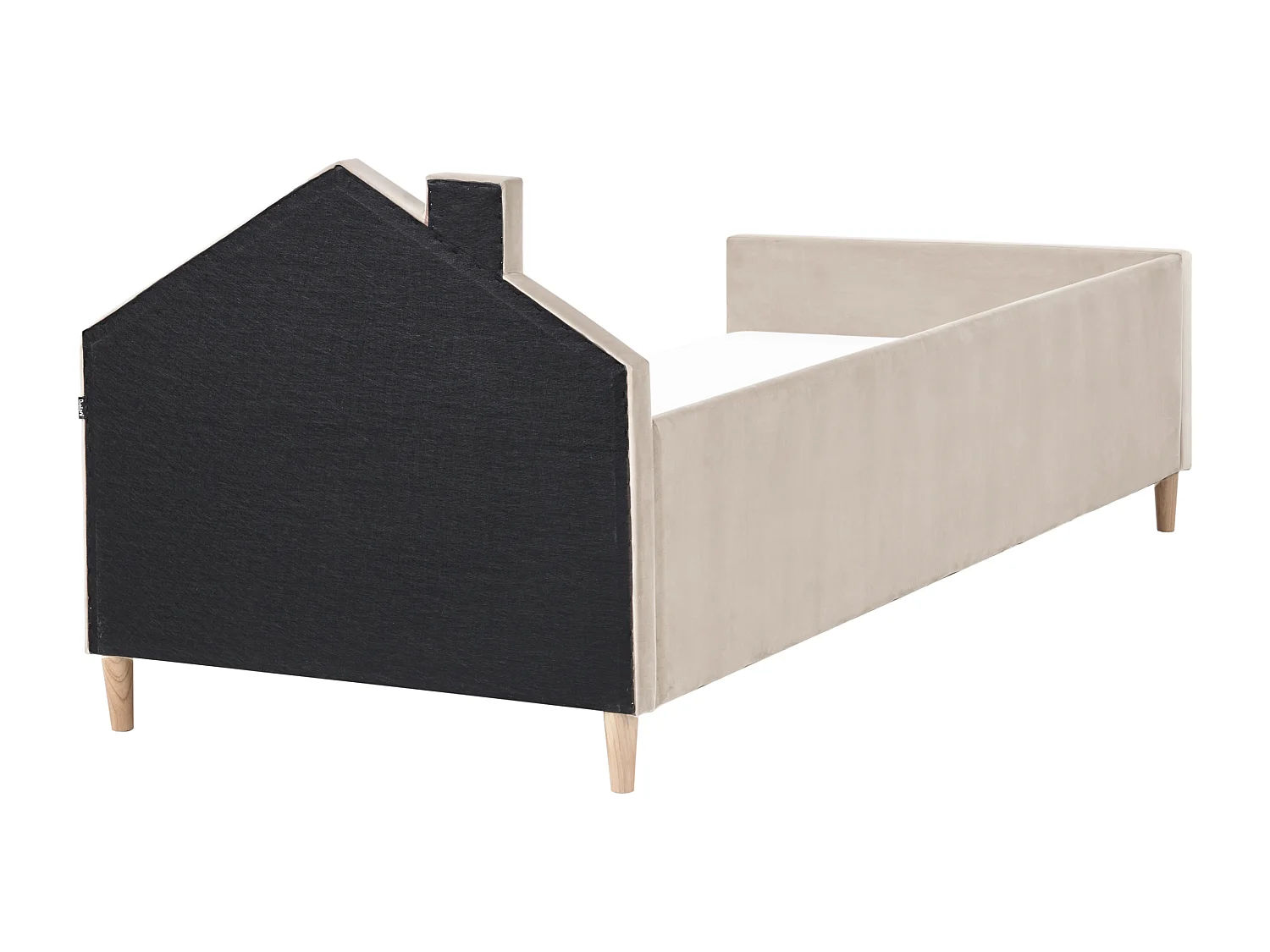 Kids Bed House Velvet KERVAN 90 x 200 cm (EU Single) Taupe