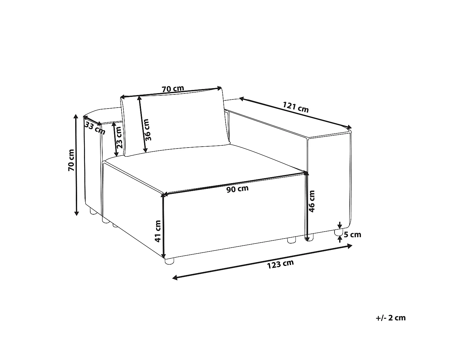 Module d'angle BRANDE Symétrique Vert clair Tissu