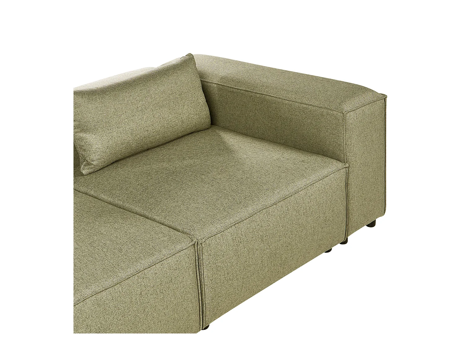 Canapé d'Angle à gauche Modulable Moderne en Tissu 4 Places avec Accoudoirs Vert Clair Brande