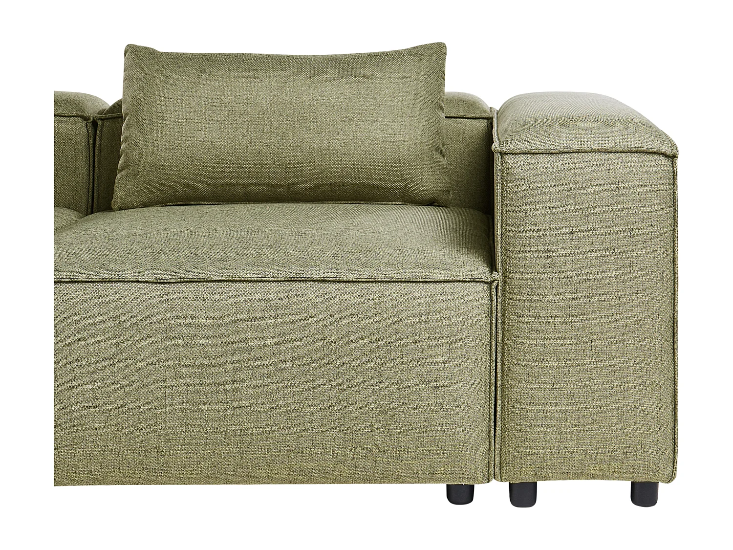 Canapé d'Angle à gauche Modulable Moderne en Tissu 4 Places avec Accoudoirs Vert Clair Brande