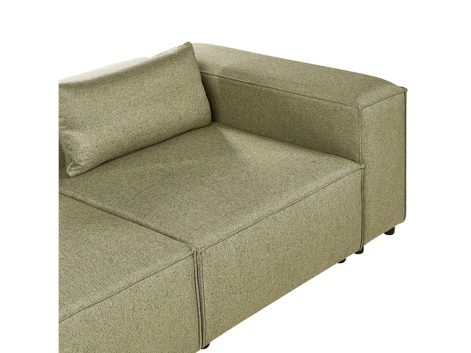 Canapé d'Angle à gauche Modulable Moderne en Tissu 4 Places avec Accoudoirs Vert Clair Brande