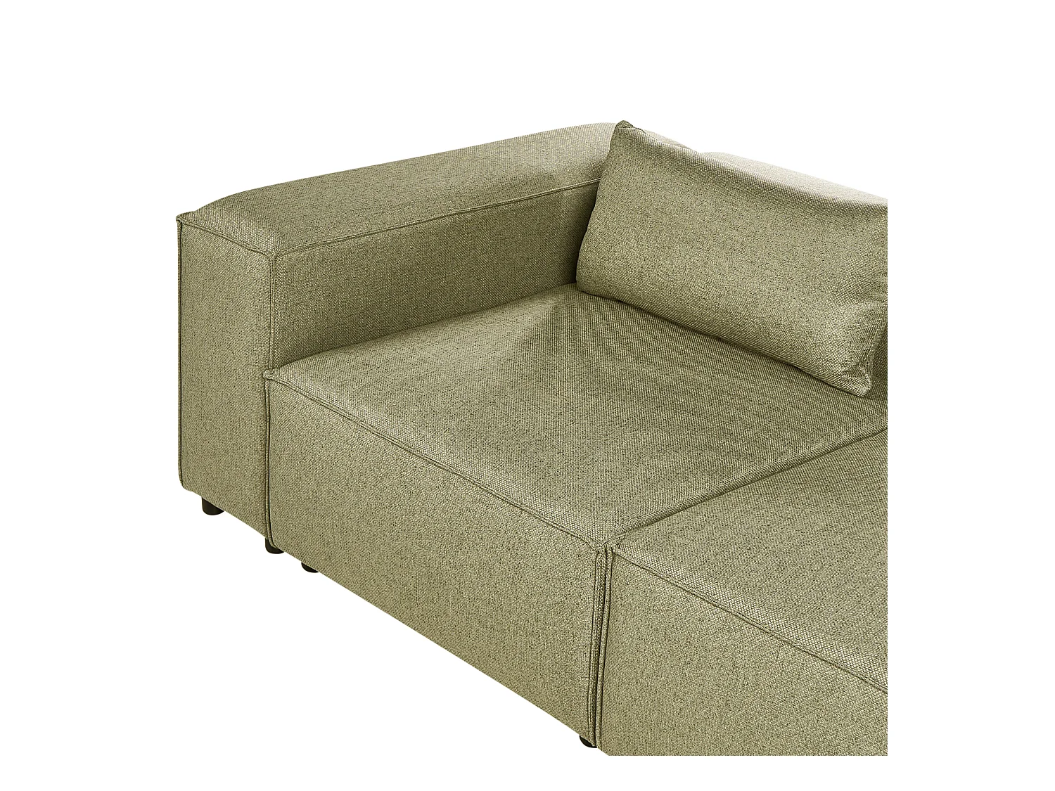 Canapé d'Angle à droite Modulable Moderne en Tissu 4 Places avec Accoudoirs Vert Clair Brande