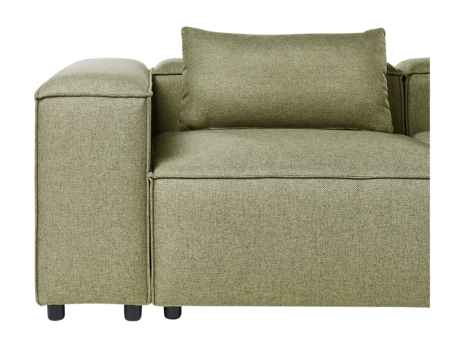 Canapé d'Angle à droite Modulable Moderne en Tissu 4 Places avec Accoudoirs Vert Clair Brande