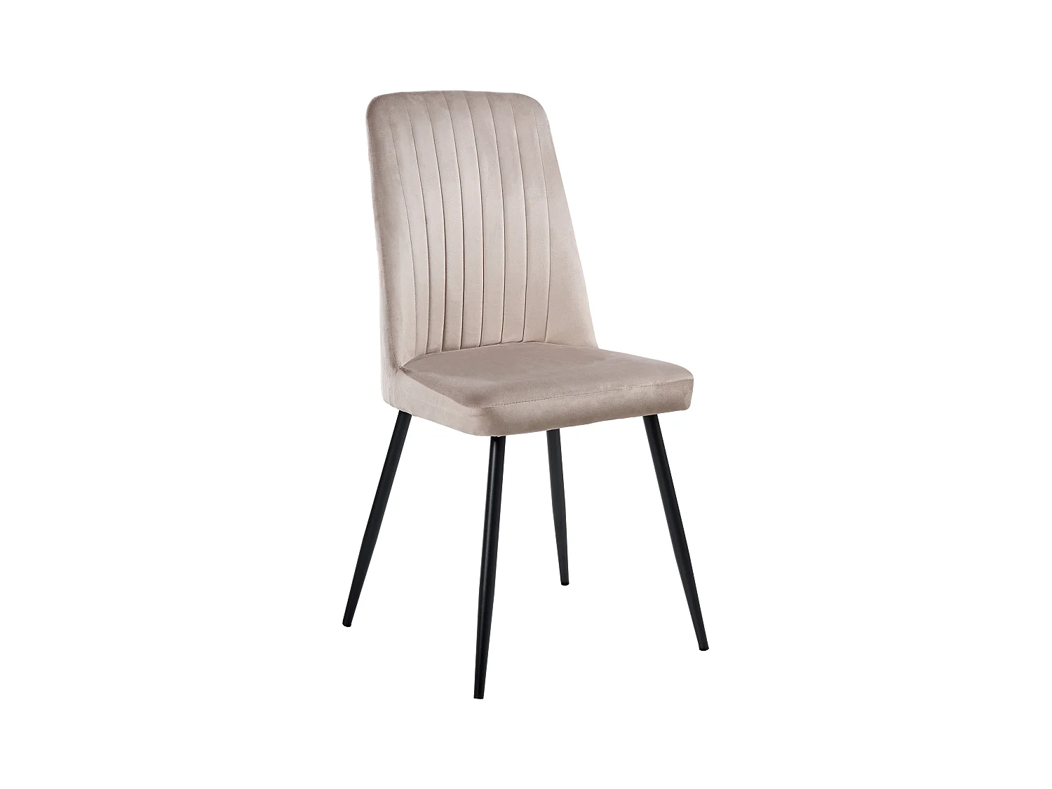 Lot de 4 chaises de salle à manger KIRBY Velours Beige