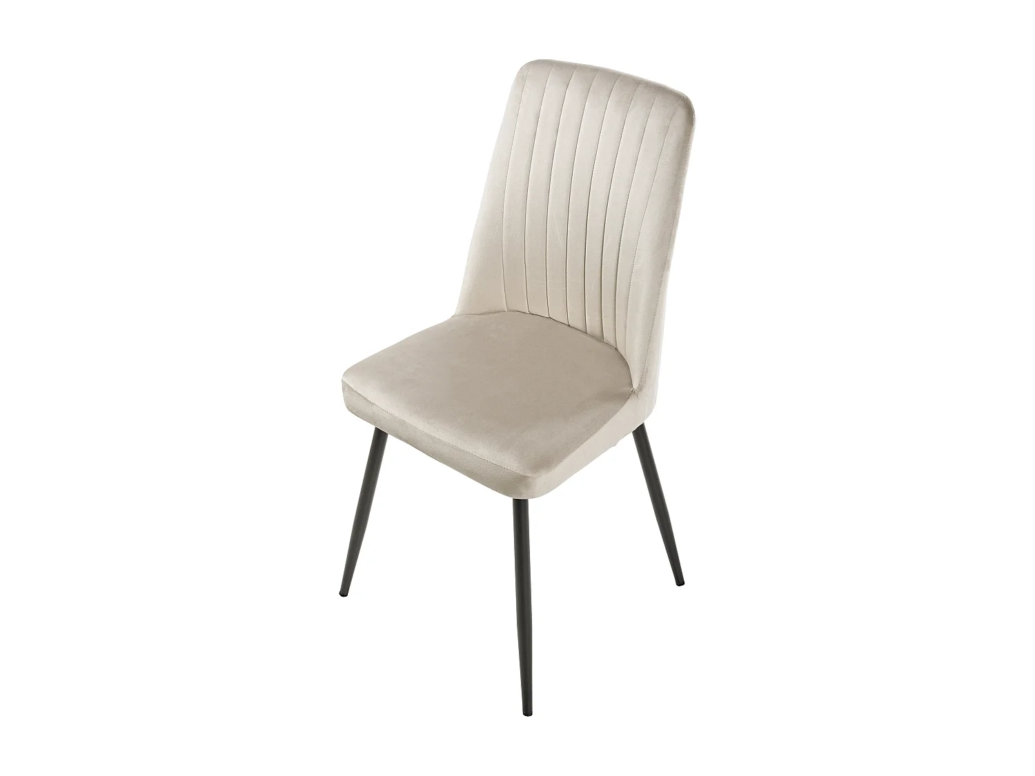 Lot de 4 chaises de salle à manger KIRBY Velours Beige