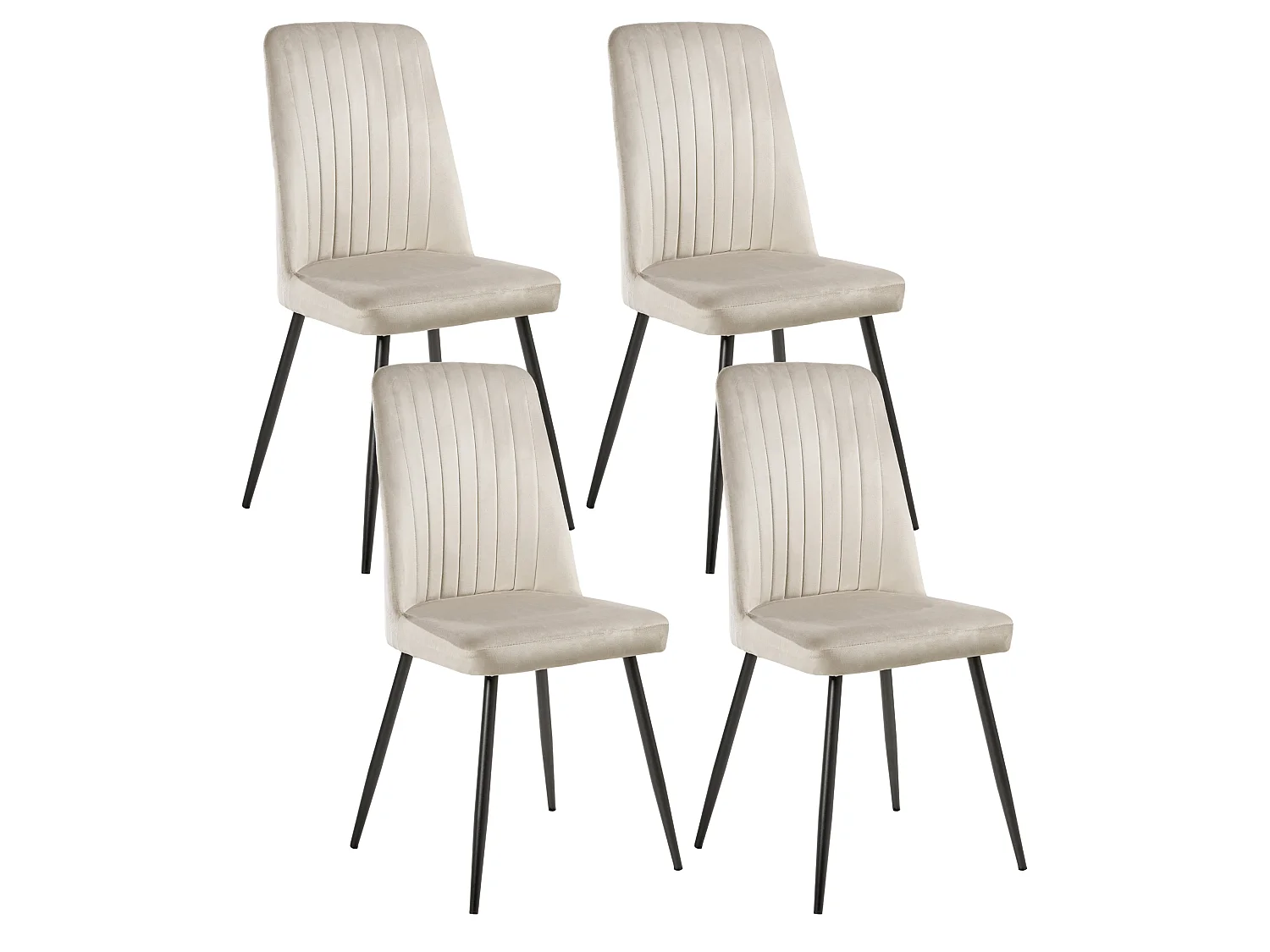 Set of 4 Dining Chairs KIRBY Velvet Beige