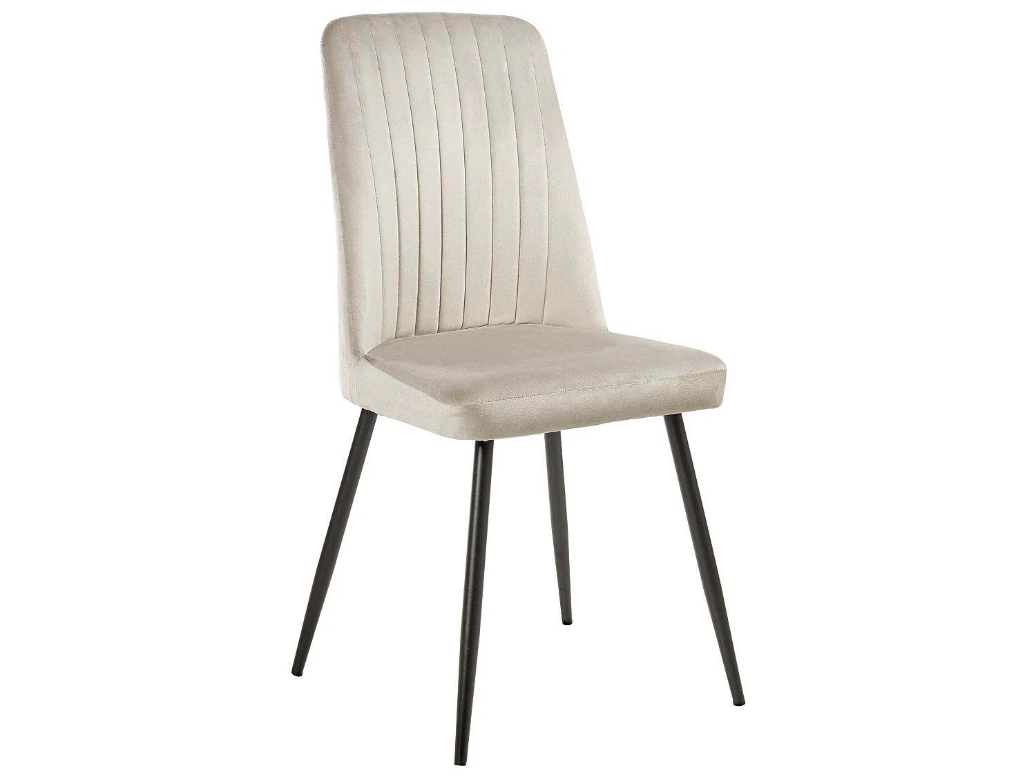 Set of 4 Dining Chairs KIRBY Velvet Beige
