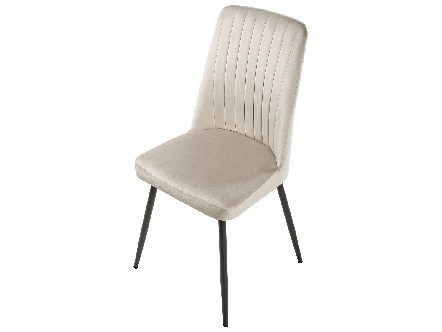 Set of 4 Dining Chairs KIRBY Velvet Beige