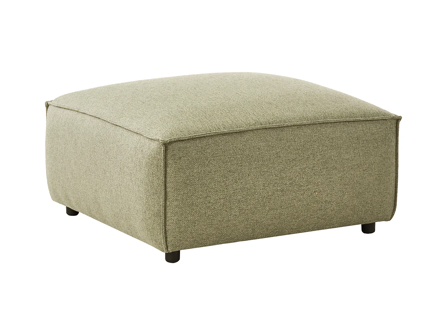 Canapé d'Angle à droite Moderne en Tissu Modulable 3 Places avec Pouf Vert Clair Brande
