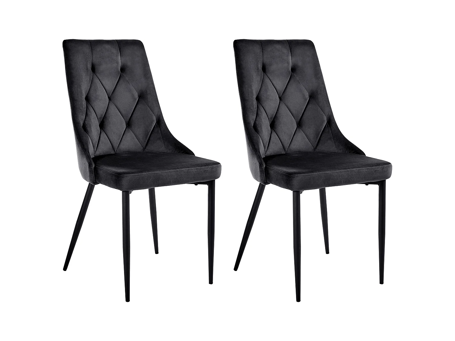 Lot de 2 chaises de salle à manger AVENIR Velours Noir