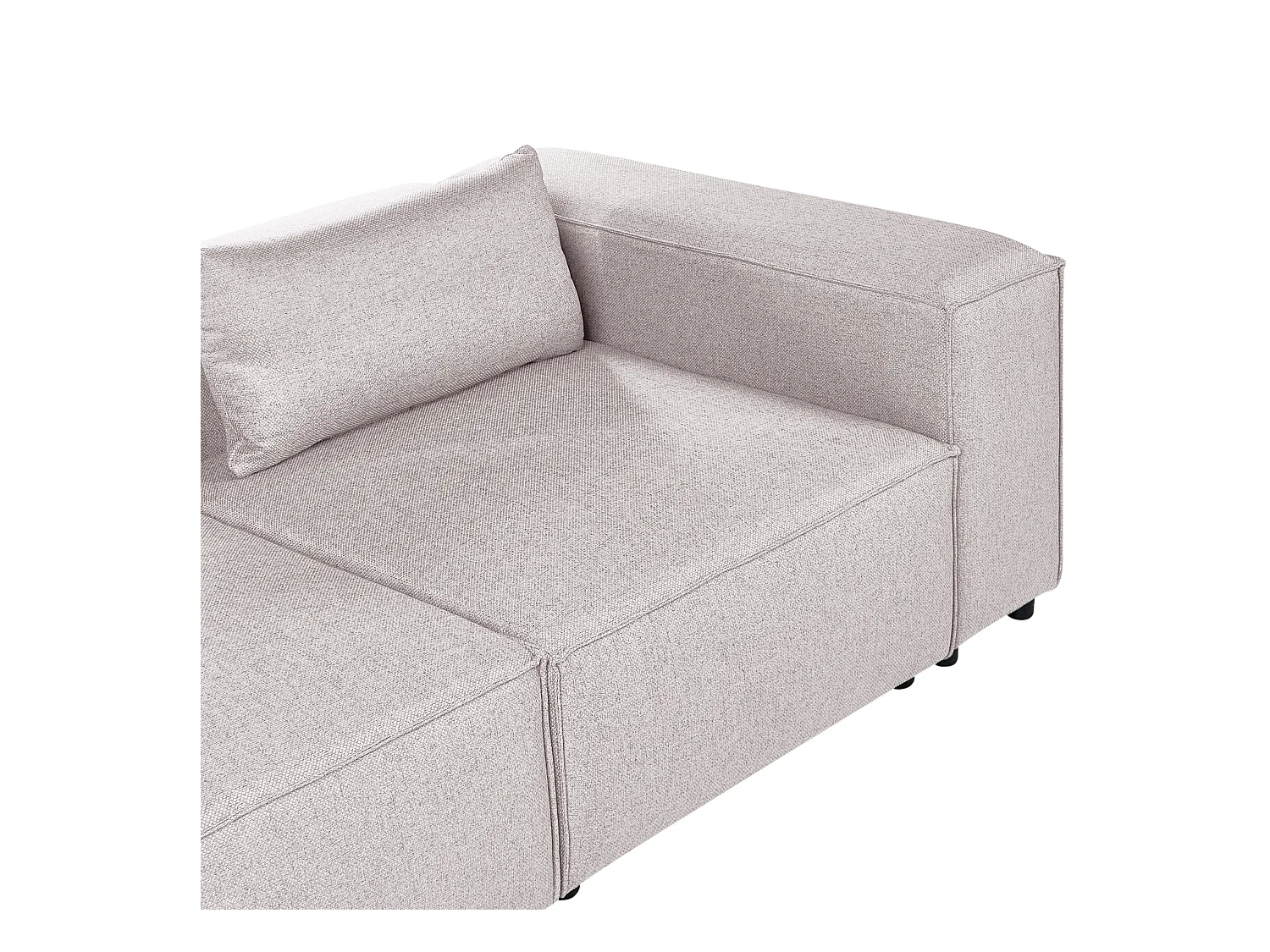 Canapé d'Angle à gauche Modulable Moderne en Tissu 4 Places avec Accoudoirs Marron Clair Brande