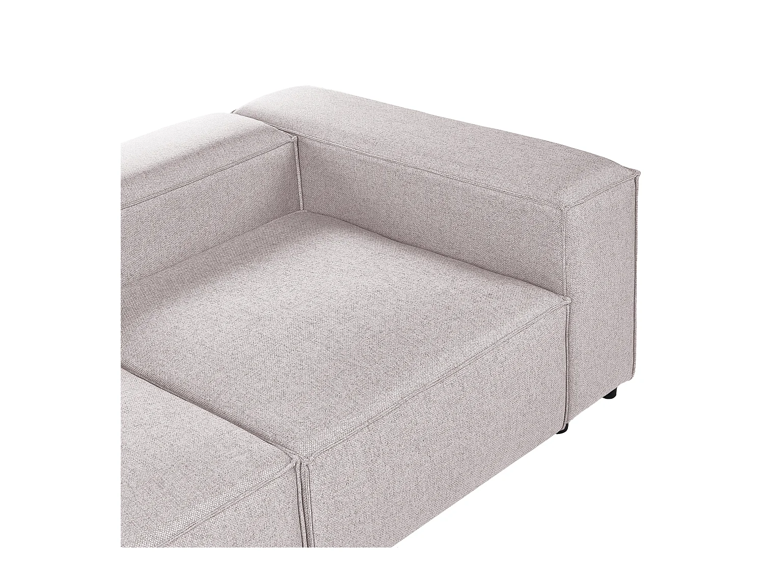 Canapé d'Angle à gauche Modulable Moderne en Tissu 4 Places avec Accoudoirs Marron Clair Brande