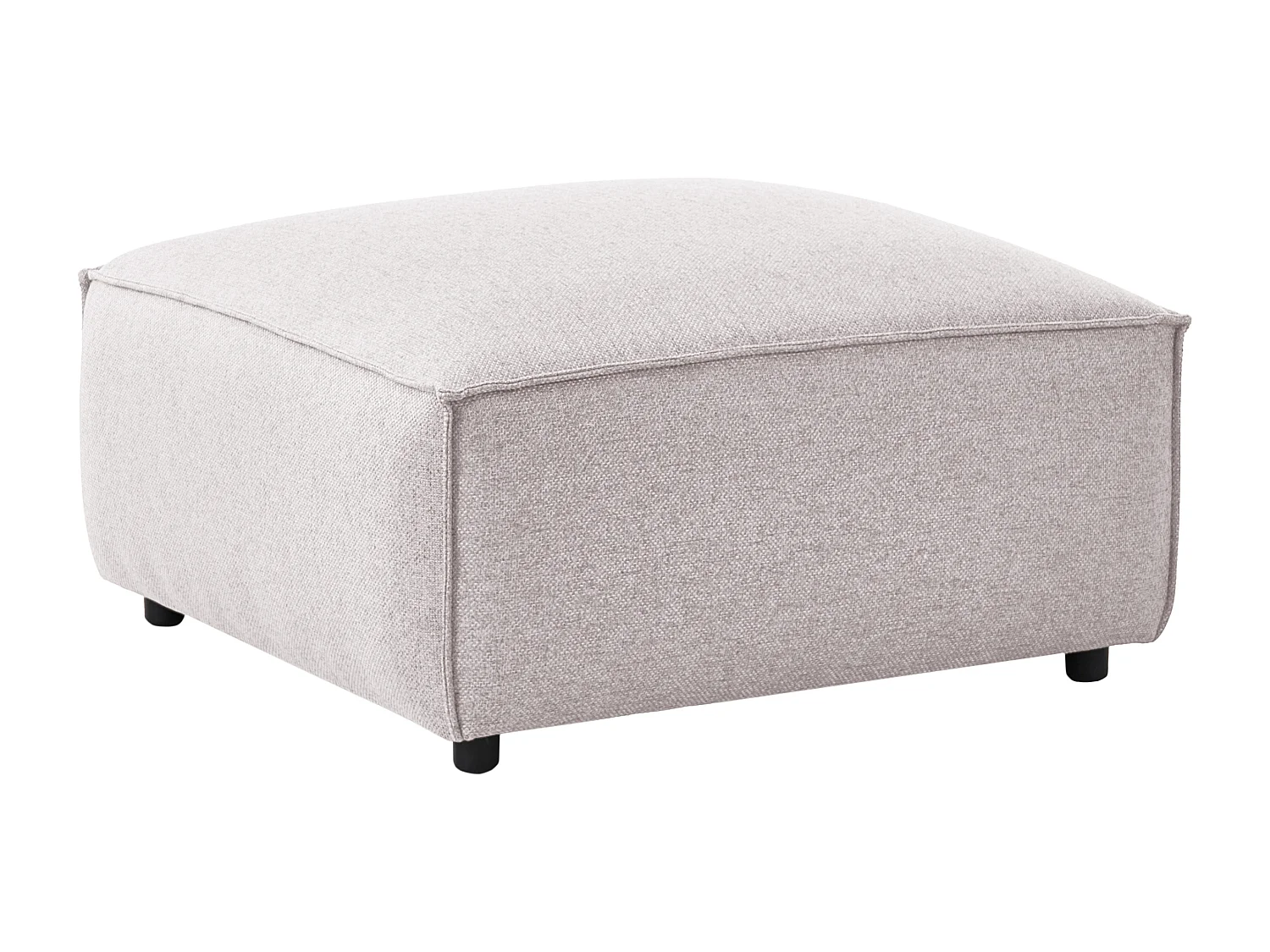 Canapé d'Angle à droite Moderne en Tissu Modulable 3 Places avec Pouf Marron Clair Brande