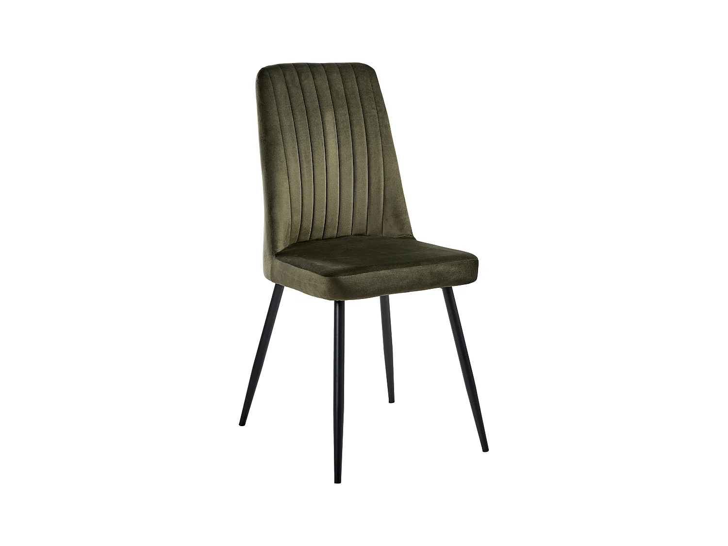 Lot de 4 chaises de salle à manger KIRBY Velours Vert olive