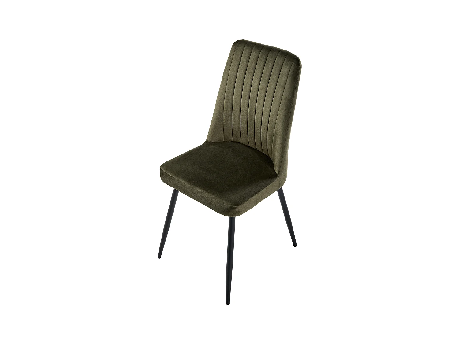 Lot de 4 chaises de salle à manger KIRBY Velours Vert olive