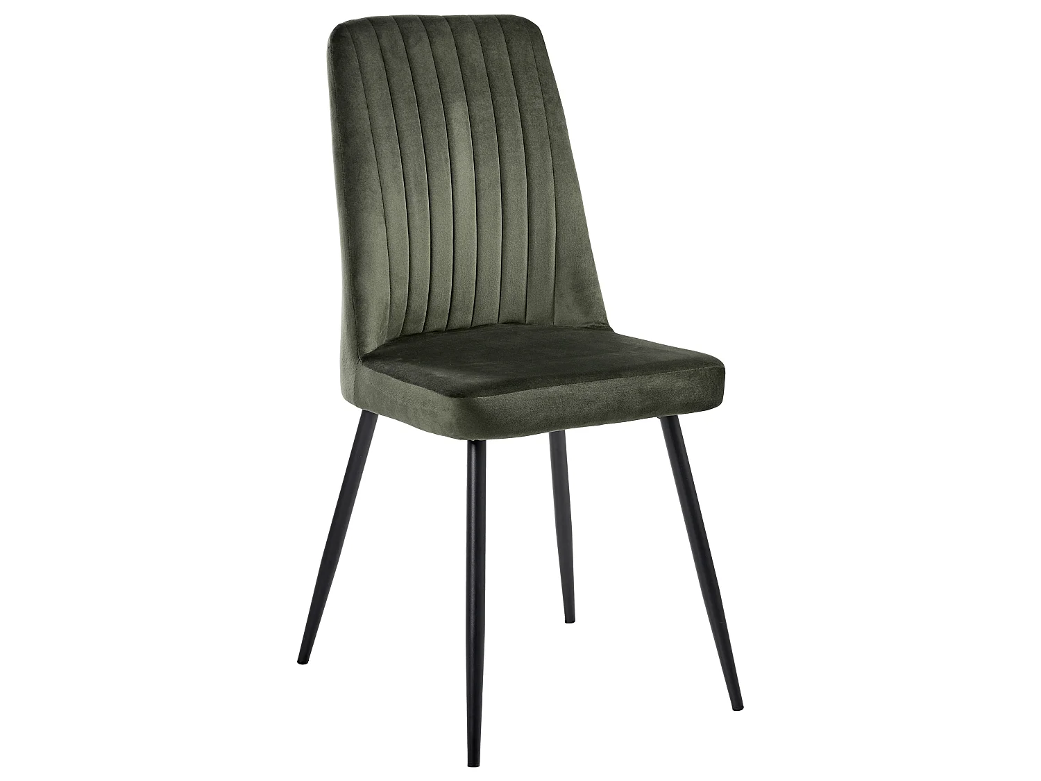 Lot de 4 chaises de salle à manger KIRBY Velours Vert foncé