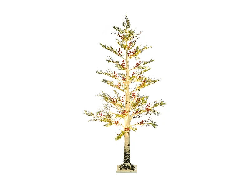Décoration extérieure LED VASSLEN Arbre de Noël 160 cm Blanc
