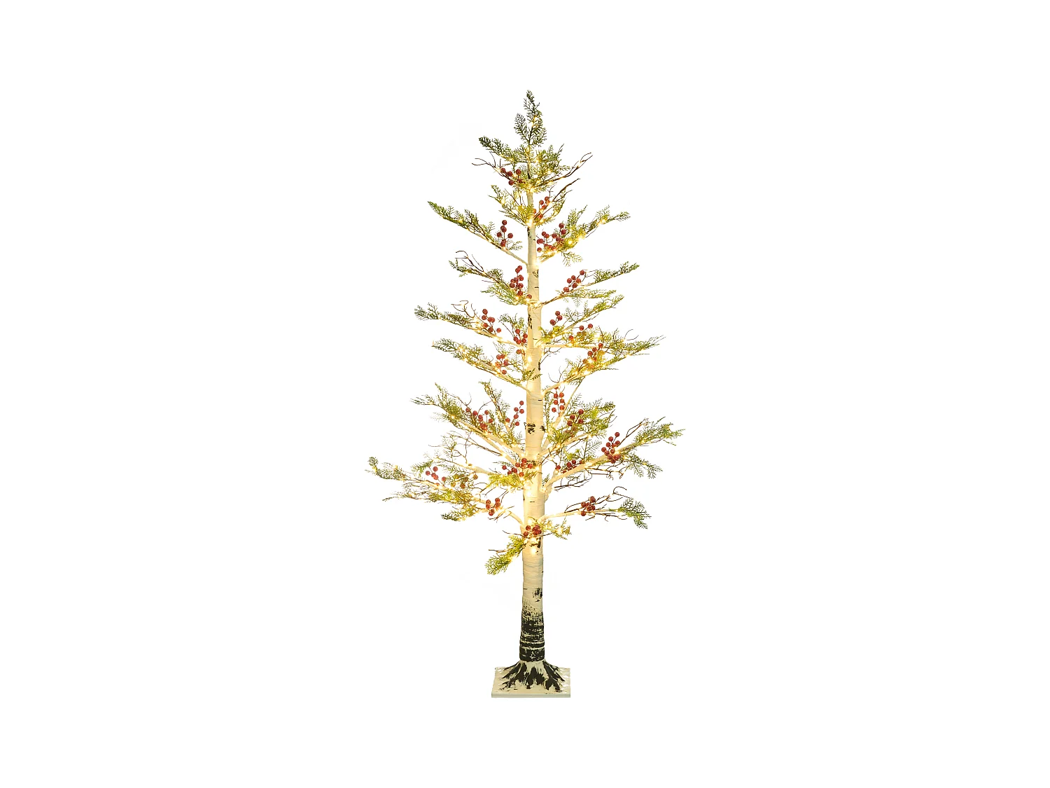 Décoration extérieure LED VASSLEN Arbre de Noël 160 cm Blanc