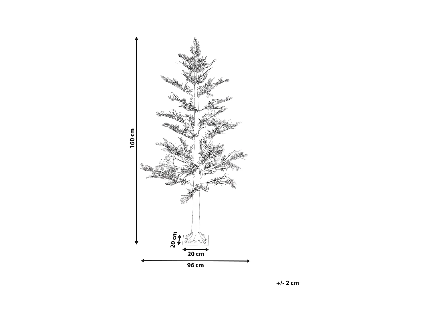 Décoration extérieure LED VASSLEN Arbre de Noël 160 cm Blanc