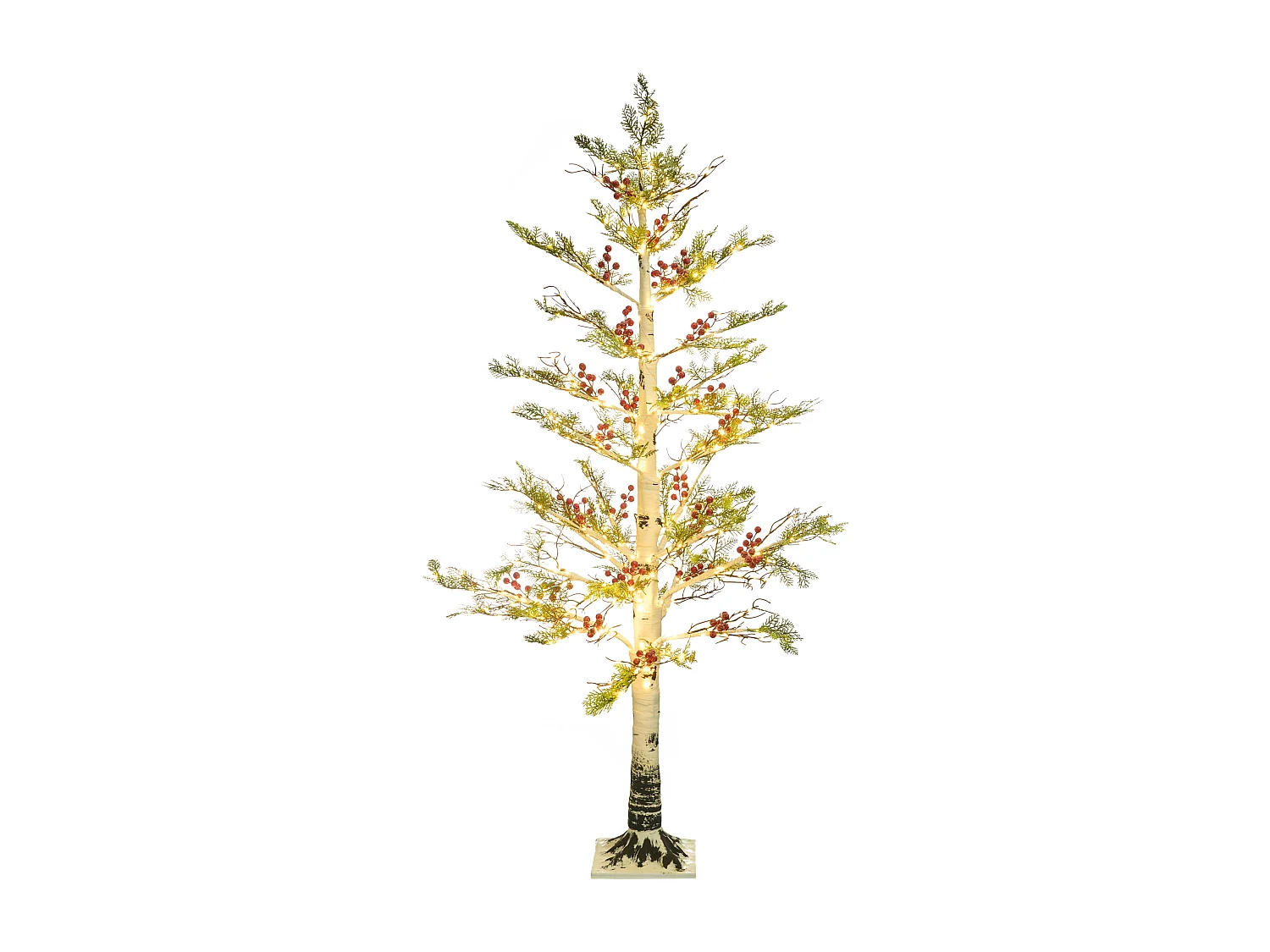 Décoration extérieure LED VASSLEN Arbre de Noël 160 cm Blanc