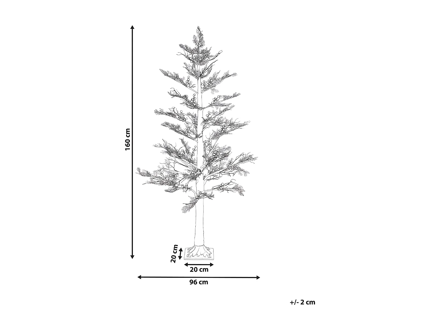 Décoration extérieure LED VASSLEN Arbre de Noël 160 cm Blanc