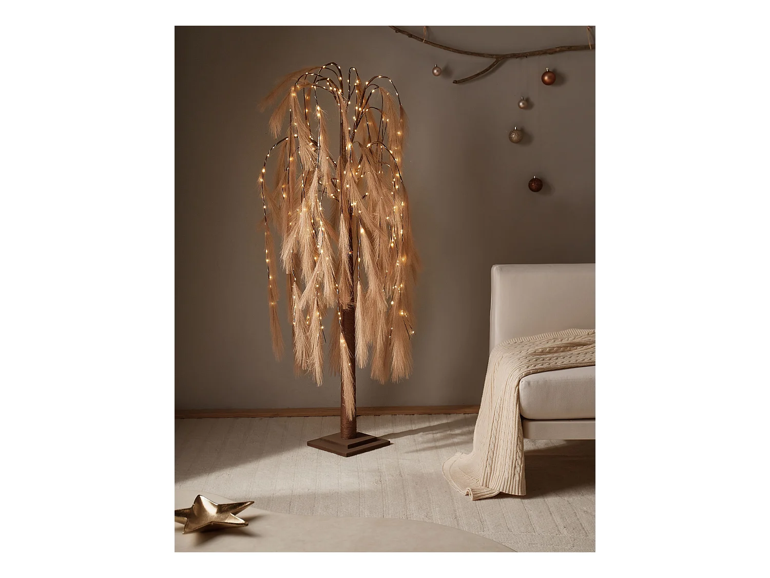 Décoration extérieure LED KOPASKER Arbre 160 cm Beige