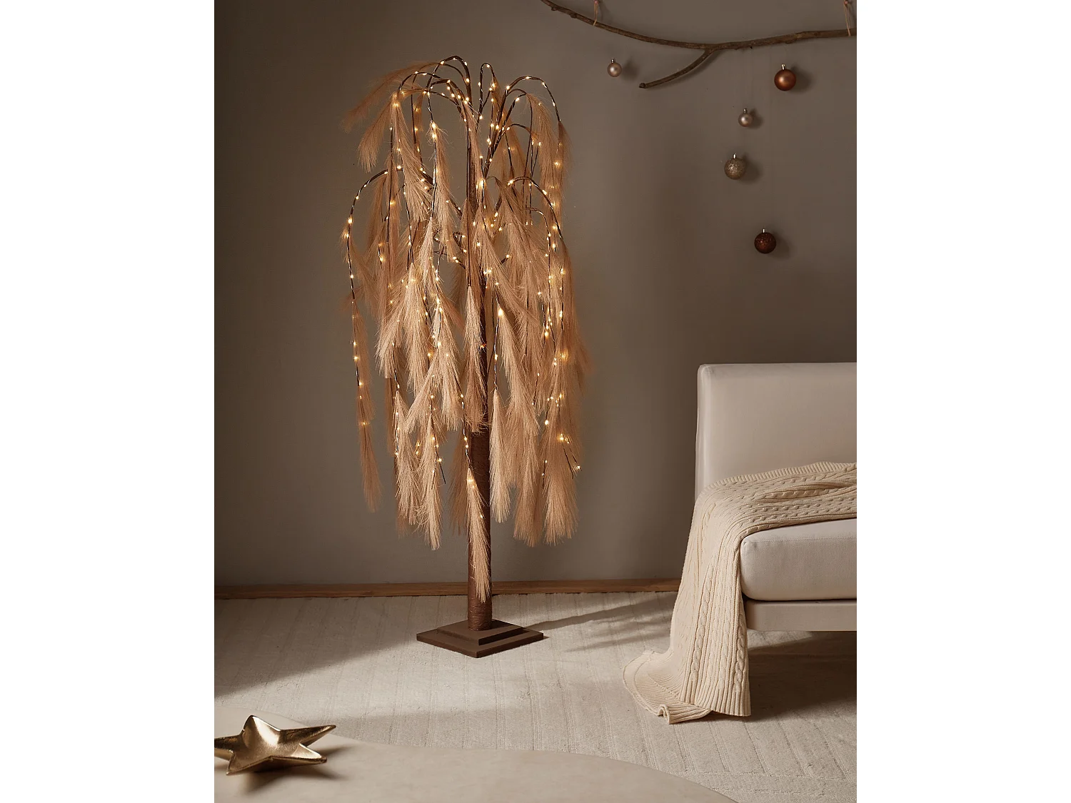 Décoration extérieure LED KOPASKER 160 cm Arbre Beige