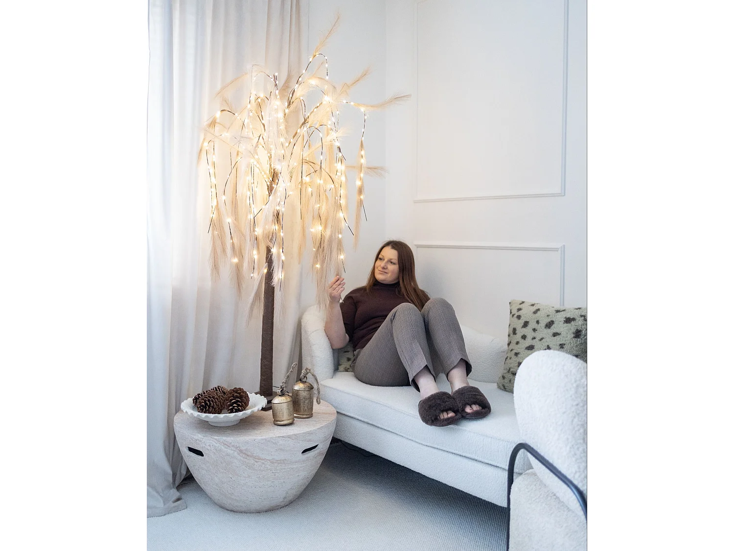 Décoration extérieure LED KOPASKER 160 cm Arbre Beige