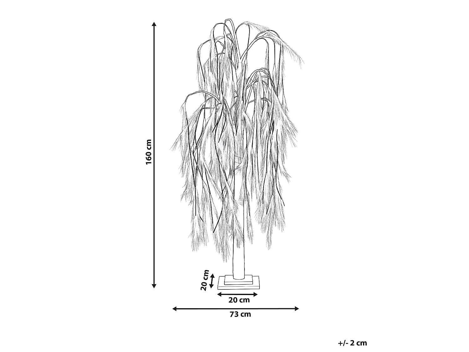 Décoration extérieure LED KOPASKER 160 cm Arbre Beige