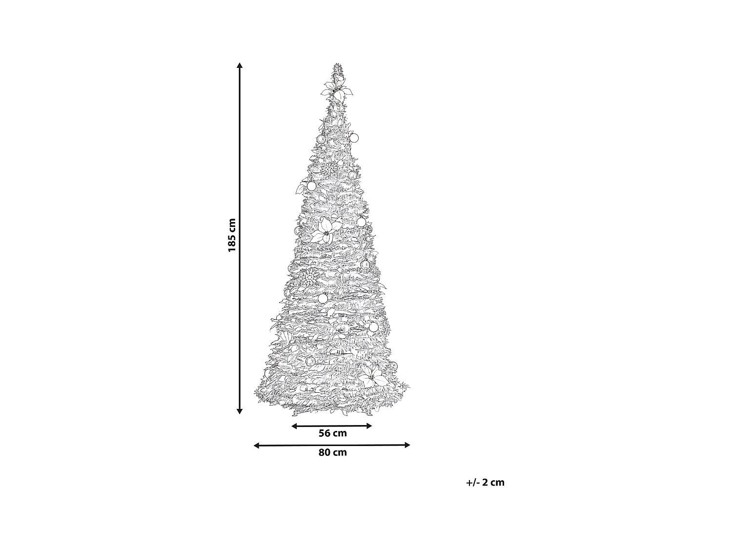 Sapin de Noël artificiel enneigé Pliant LED FIRVANA 185 cm Blanc