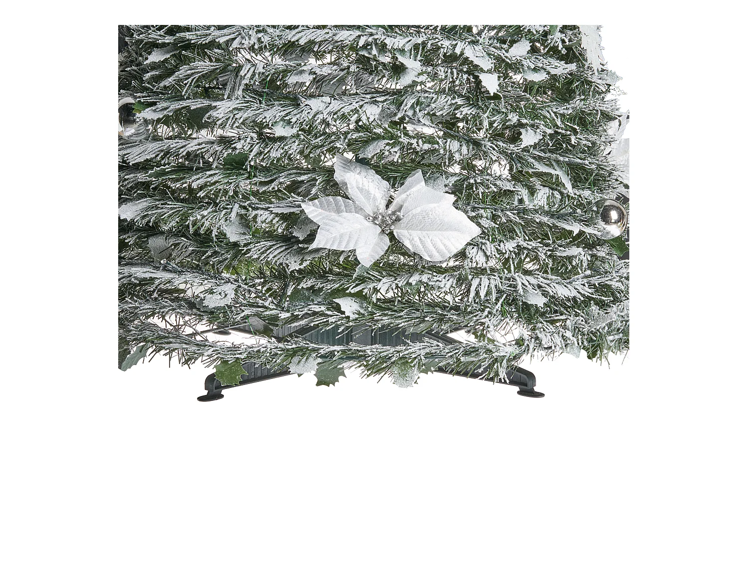 Sapin de Noël artificiel enneigé Pliant LED FIRVANA 185 cm Blanc