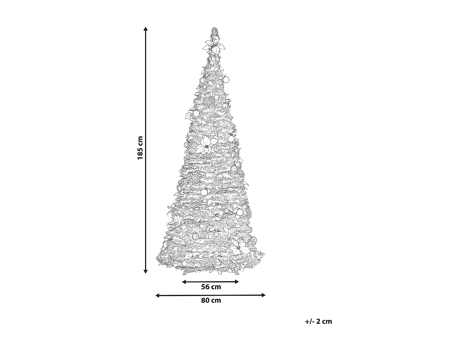 Sapin de Noël artificiel enneigé Pliant LED FIRVANA 185 cm Blanc