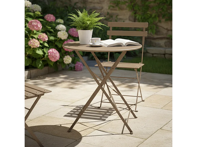 Tavolo rotondo da esterno pieghevole BISTROT - Talpa